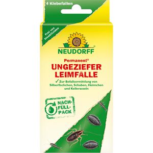 Neudorff Klebefalle-Nachfüller Permanent UngezieferLeimfalle, für kriechendes Ungeziefer, 2 Monate Wirkung, innen, 4 Stück