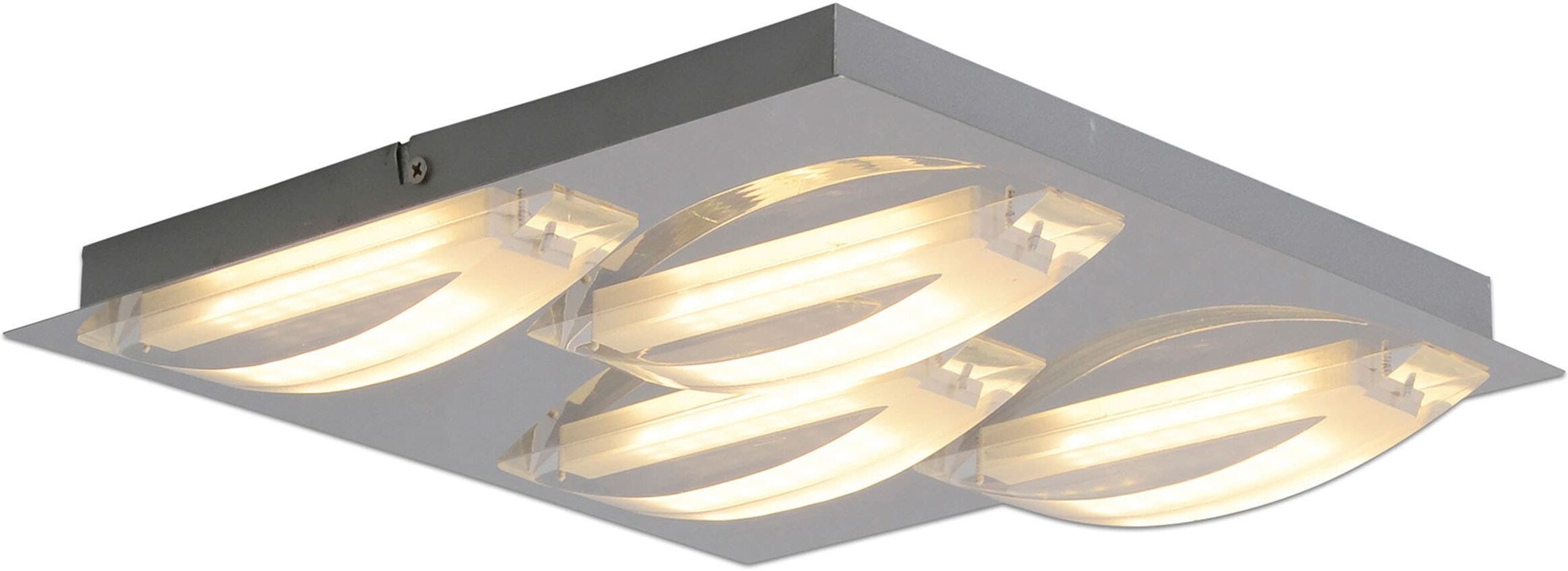NÄVE LED Deckenleuchte "Chur", grau (chrom), 4, H: 5cm, 1 Stk., Leuchten, mit geschwungenen Lichtbögen, Chromfarben, Metall, Acryl, LED Deckenleuchte