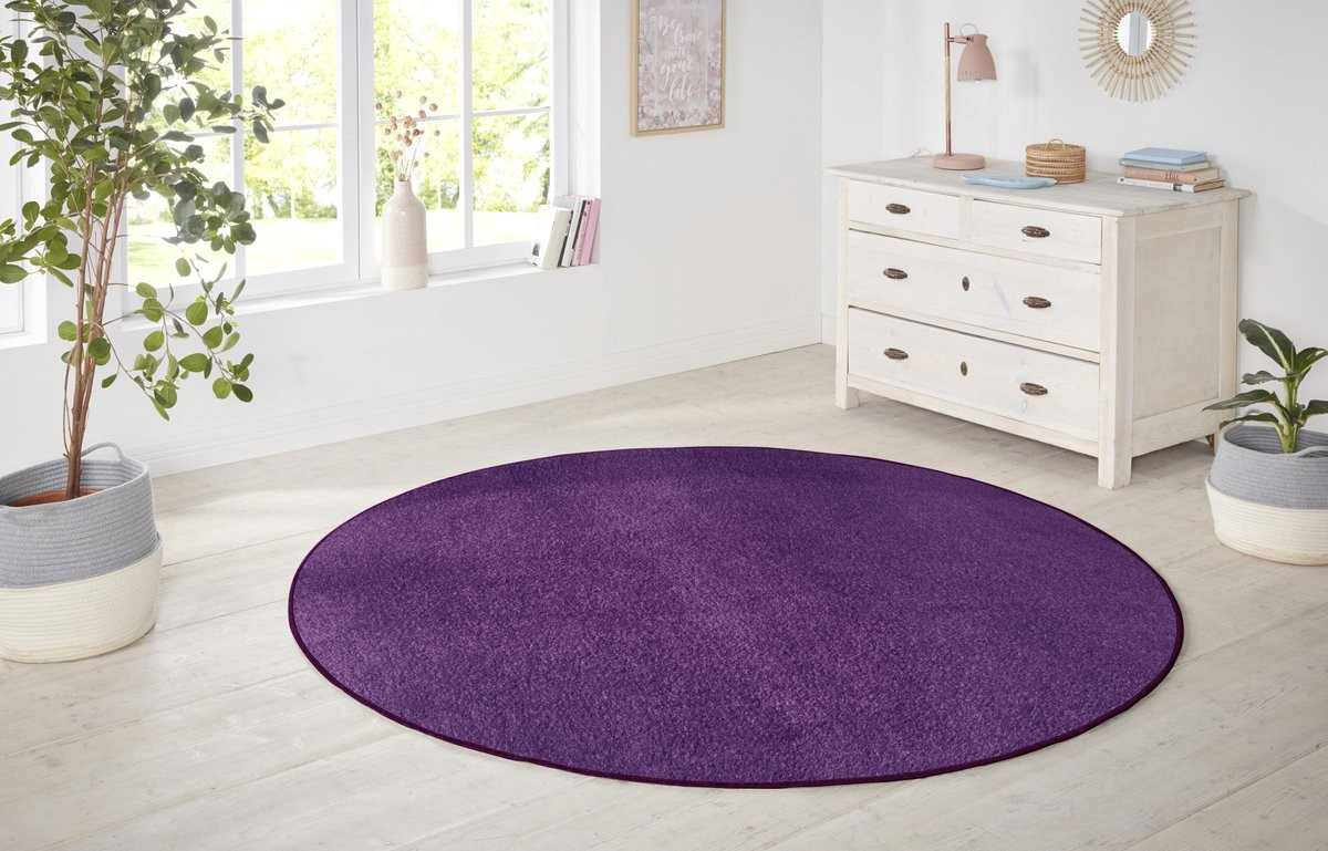 Flycarpets Rond Laagpolig Vloerkleed Nasty Paars Ø 200 cm