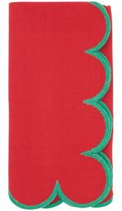 "Saro Lifestyle Sweet Edge Scalloped Napkin (Set of 4) - 20""x20"""