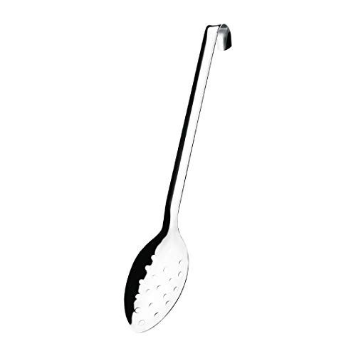 Vogue geperforeerde RVS serveerlepel met haak, 35,5 cm