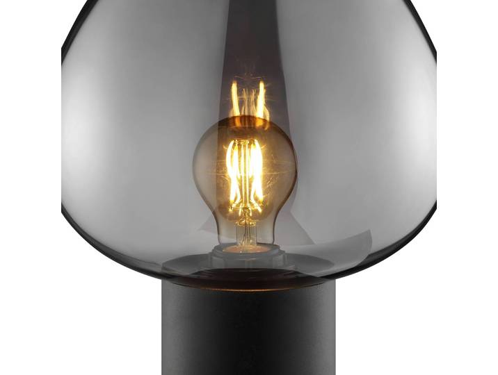 Brilliant Tischlampe Ligari, alu / grau / zink, für Wohn- / Esszimmer, Glas, Tischlampe