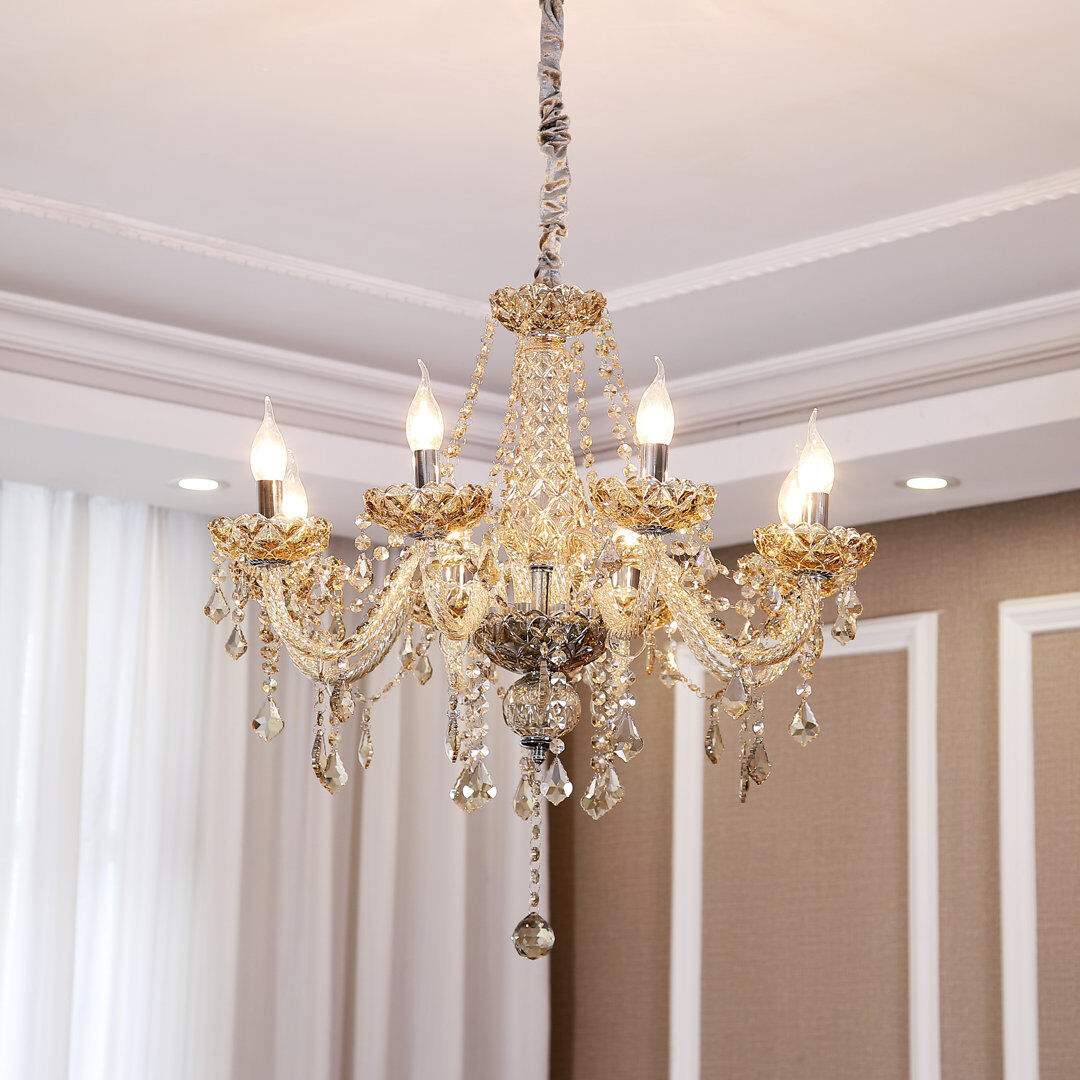 Mercer41 Aleah Crystal Chandelier Chrome 60cm H x 55cm W x 55cm D
