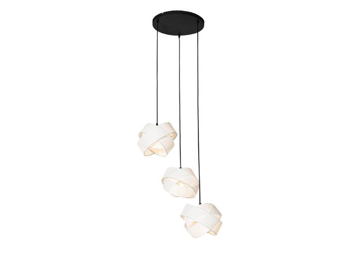 Suspension moderne blanche 3 lumières - Cloth