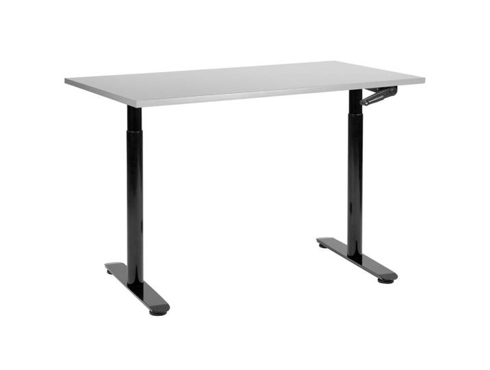 SCHREIBTISCH grauschwarz 120/72 cm manuell höhenverstellbar Destin IV
