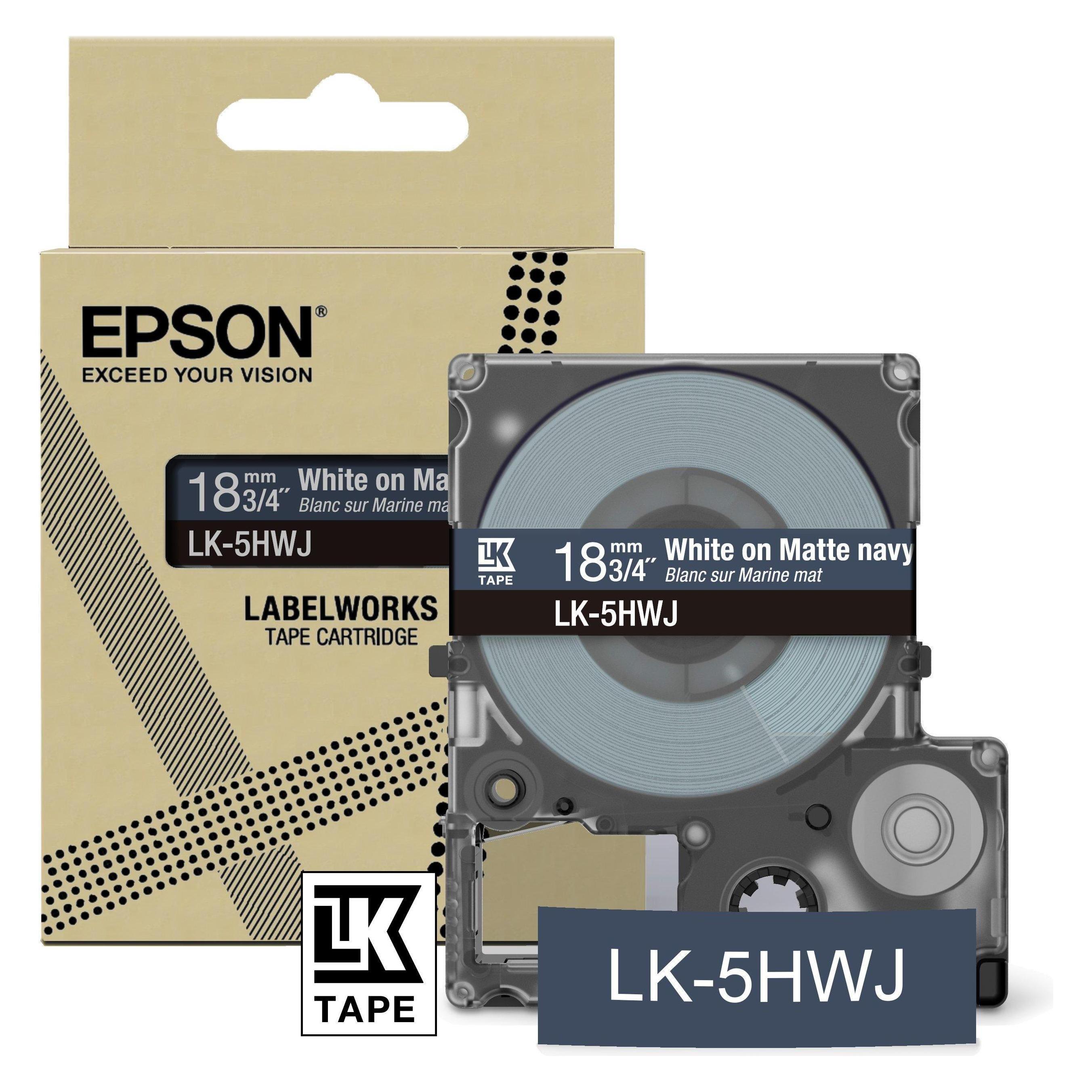 Epson LabelWorks LK-5HWJ - Matt - dunkel (1.80 cm, Weiss, Weiss) (C53S672085)