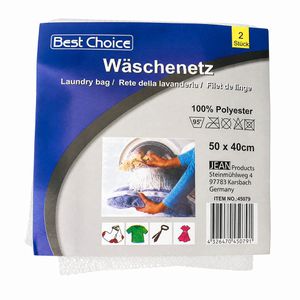 Best-Choice Wäschenetz feinmaschig, mit Reißverschluss, Set aus 2 Beuteln, für alle Textilien, je 50 x 40 cm, 2 Stück