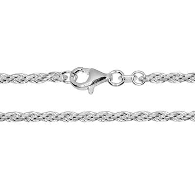 Silberkette OSTSEE-SCHMUCK "Ostsee-Schmuck Kette Kordel 2,2 mm Kette Kordel 2,2 mm" Gr. 45, silber, Halsketten, Damen, 45cm, Silber 925 (Sterlingsilber), L: 42, Silberkette