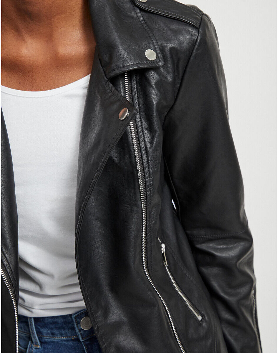 VILA Blouson court zippé en simili