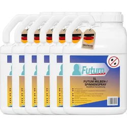 FUTUM 6x5L Milbenspray / Spinnenspray bekämpft Insekten, Eier, Larven, Insektenspray ohne Biozide auf Wasserbasis,  Sofortwirkung ohne Flecken