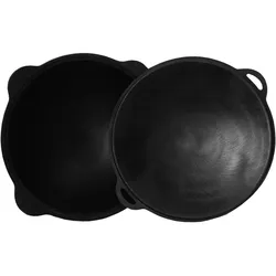 4BIG.fun Gusseisen Kasan 12L NAMANGAN mit Deckel-Grillplatte Sac-Pfanne Topf Kazan WOK Kessel BBQ Asia