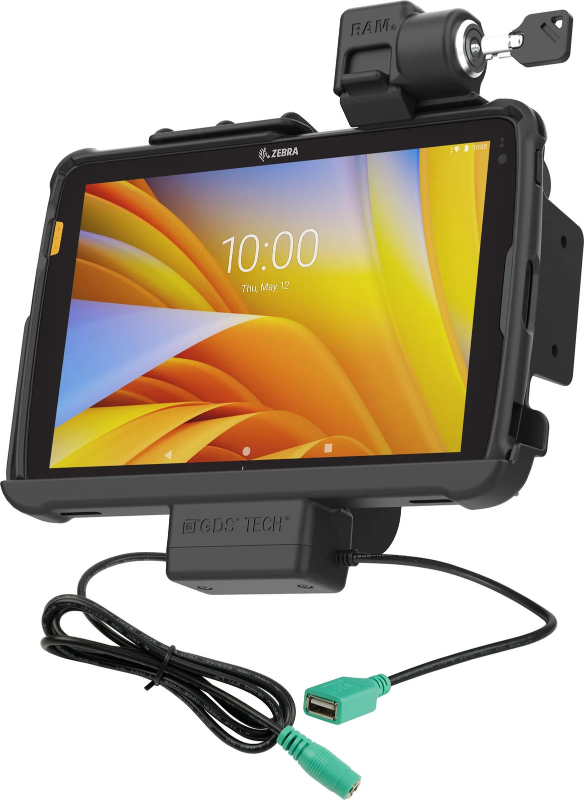 RAM Mounts Locking RAM Tough-Dock Power + Data voor Zebra ET4x 10 inch