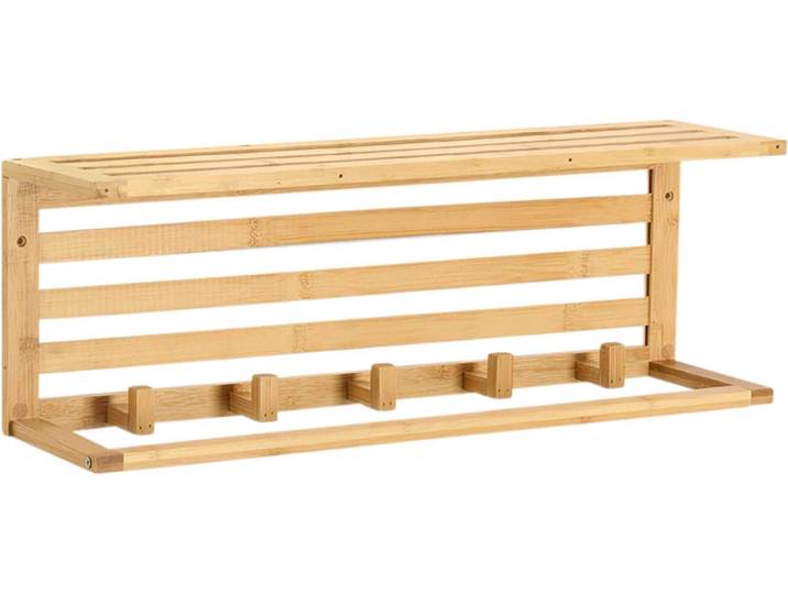 Wandgarderobe ZELLER PRESENT 57 x 15 x 20 cm , braun, B:57cm H:20cm, Garderobenpaneele, Wandgarderobe
