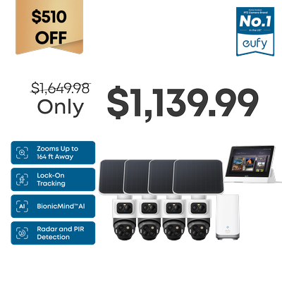 eufyCam S4 4-Cam Kit + eufy Smart Display E10 bundle