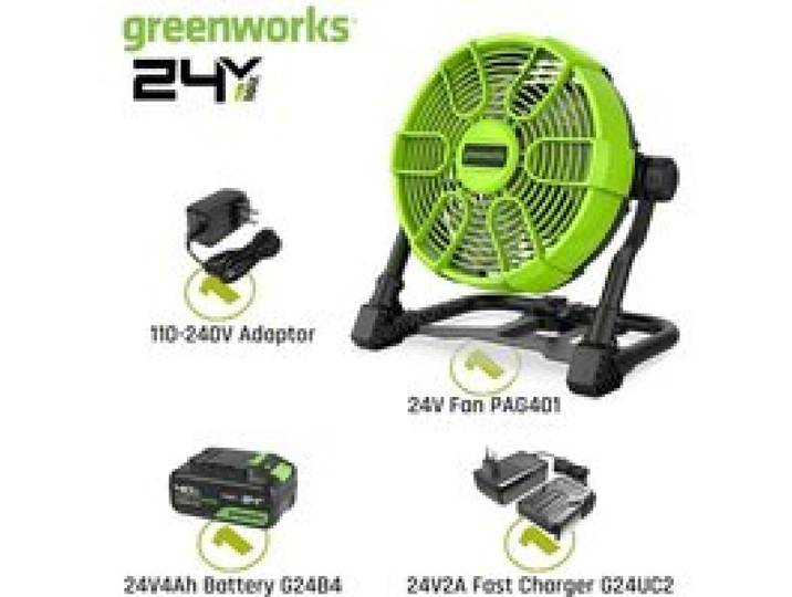 Ventilateur - GREENWORKS - PAG401 - 5 vitesses - Rotation 360° - Batterie 4Ah