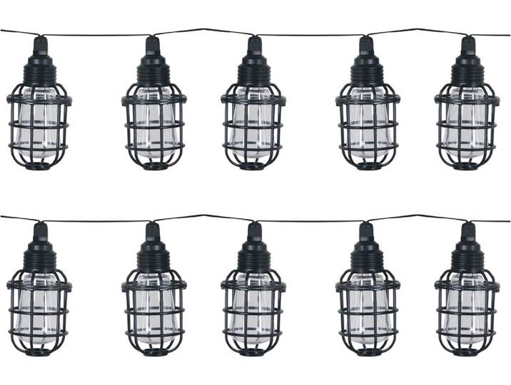LUXFORM Lichterkette Solar-Lichterkette Corsica Partybeleuchtung 10xLED , schwarz, Gesamtlänge 4,2m, Lichterketten, Aus Kunststoff gefertigt, Lichterkette