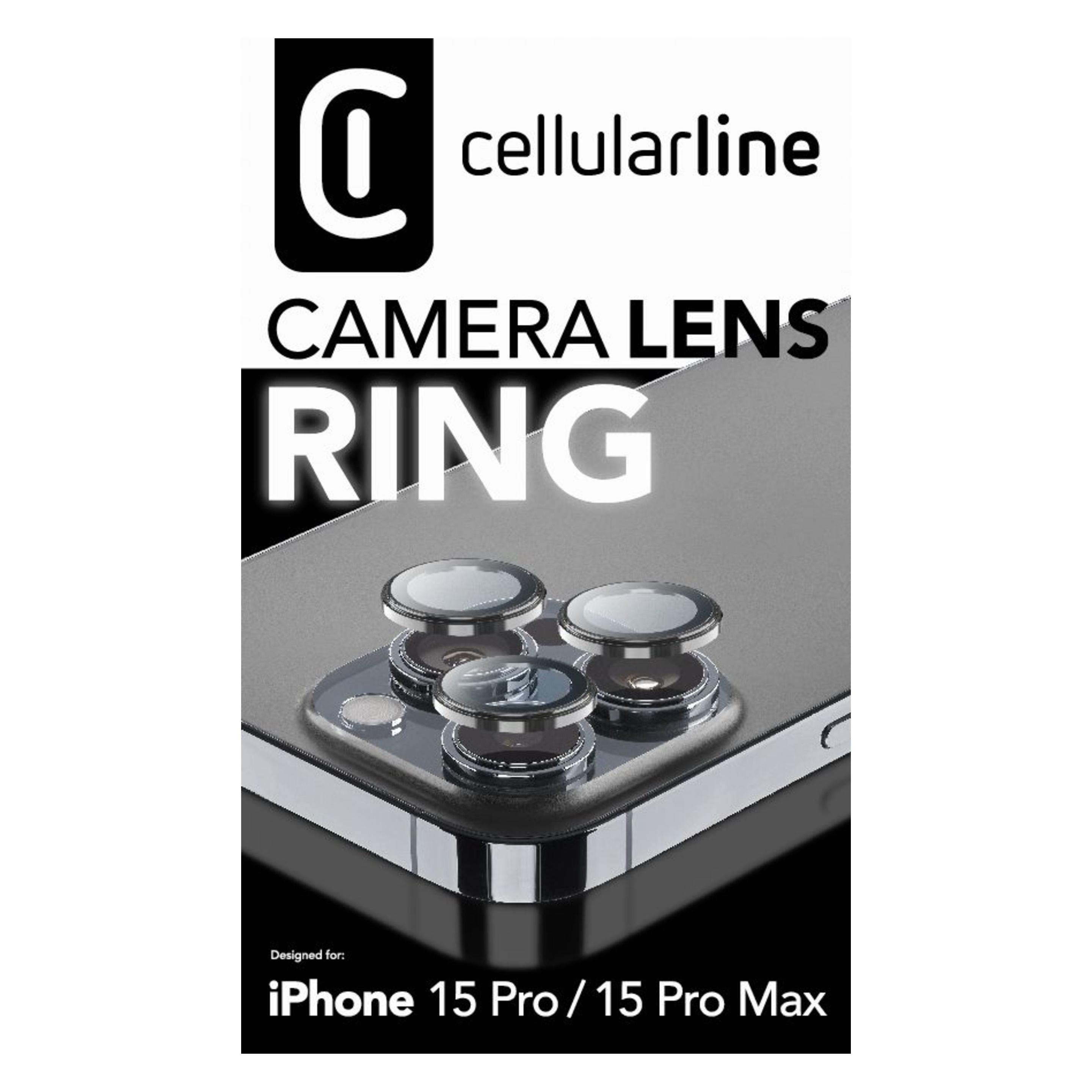 Cellularline iPhone 15 Max (1 Stk., Apple iPhone 15 Pro, Apple iPhone 15 Pro Max) (CAMERARINGIPH15PRM)