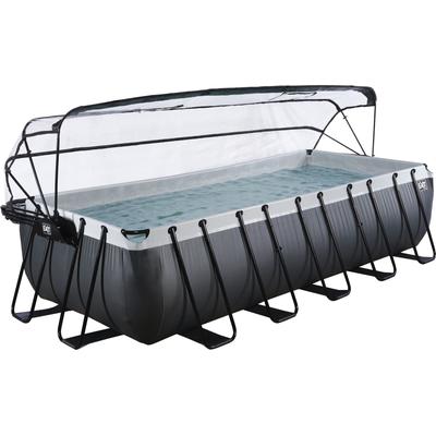 Framepool EXIT "inkl. multifunktionaler Poolabdeckung", schwarz, B:250cm H:122cm L:540cm, Schwimmbecken, BxLxH: 250x540x122 cm, mit Sandfilterpumpe & Sicherheitsleiter