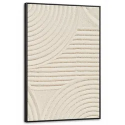 LEINWAND Bilder mit Rahmen - Muster - Abstrakt - Weiß - 100x150