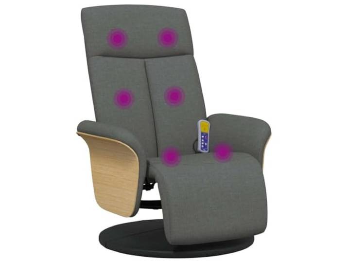 vidaXL Massagesessel mit Fußteil Dunkelgrau Stoff