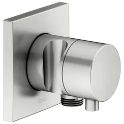 KEUCO IXMO Umstellventil UP 2 Verbraucher, Schlauchanschluss, Comfort Griff und Brausehalter, ohne Absperrung, Rosette eckig, 59556061202, Farbe: Edelstahl-finish