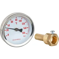 Bimetall-Thermometer Solar BiTh 63 0/160°C 45 mm 1/2'' AX Kl. 2 rot