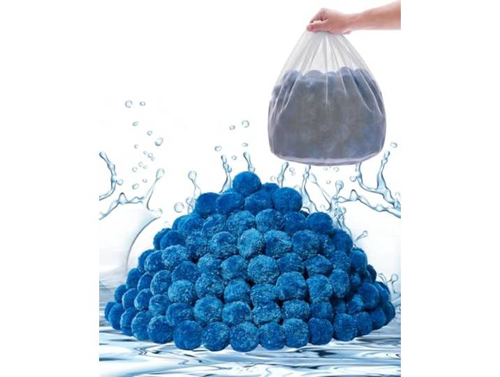 VEVOR Filterballen voor zwembad, zandfilter, 1,83 kg, reserveballen voor zandfilter, zwembadfilter, herbruikbaar, met waszak, voor filtersystemen, zwembad, blauw