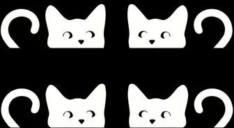 Inspired Living Peeking Cat Car Mirror Stickers (4 Pack) Waterproof Vinyl Funny Decals For Rearview Mirrors & Windows 4pcs White