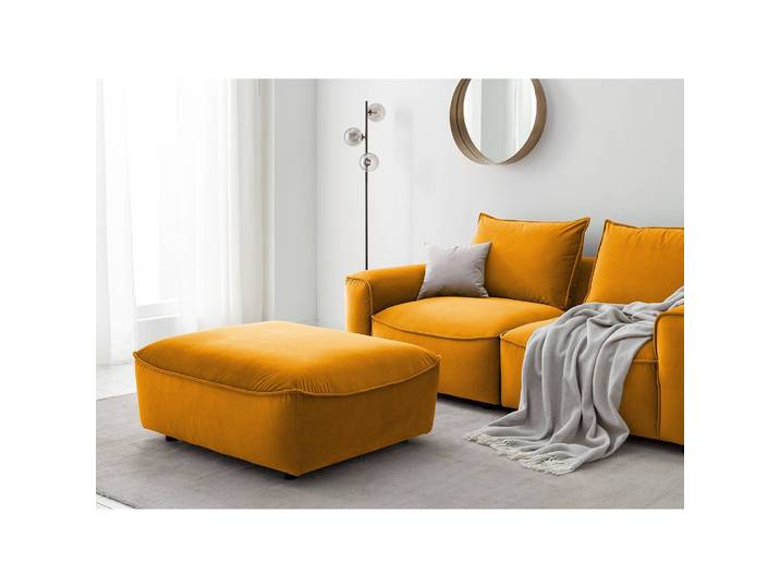Polsterhocker 103 x 42 x 90cm Orange/Orange Samt Shyla: Orangegelb