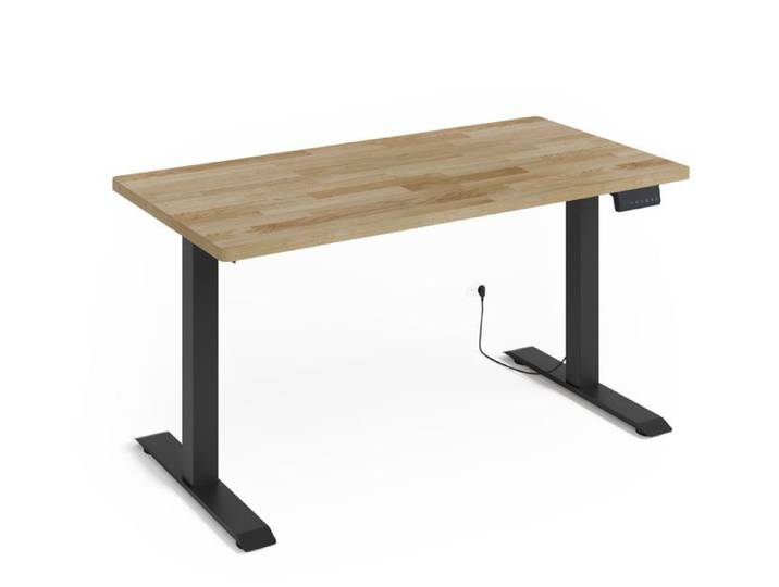 Bureau réglable BIM Natural Desk placage chêne 140x70x3 noir/chêne
