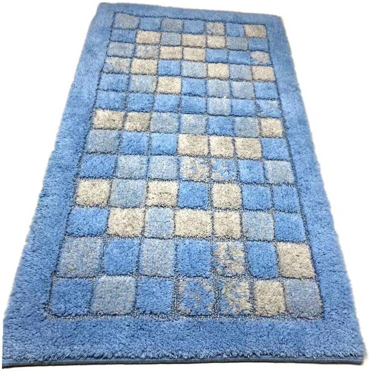 Tappeto bagno Quarzo Bianco 13678 MOSAICO Azzurro