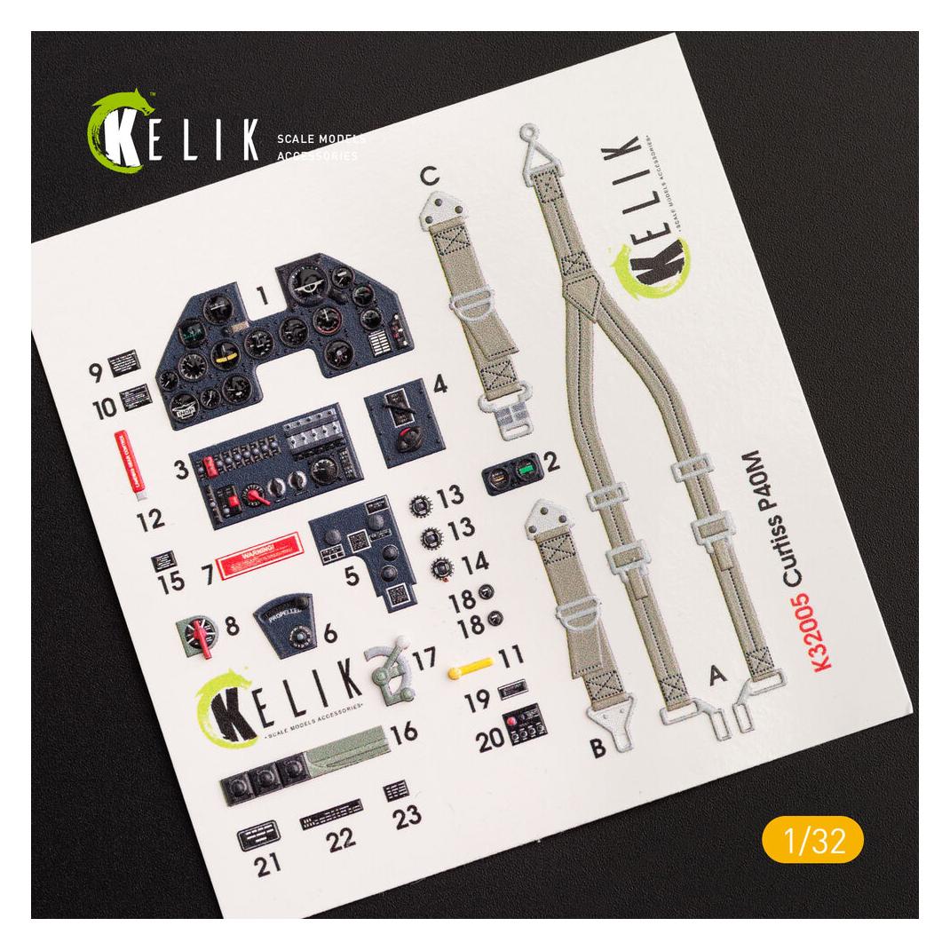 Kelik P-40M interior 3D decals for Trumpeter kit (K32005)