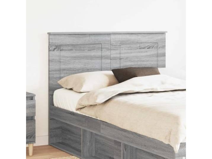 Kopfteil verstellbar in Sonoma Grau 100 cm aus Ingenieursholz, Wandmontage im minimalistischen Design und pflegeleicht.