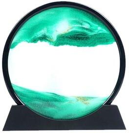 Uplift Essentials 3D Moving Sand Art Hourglass & Deep Sea Quicksand Motion Display green