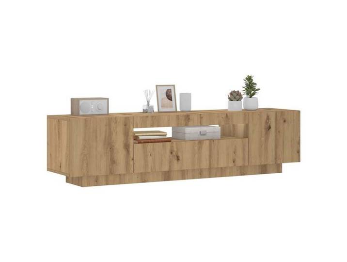 Meuble TV avec lumières LED chêne artisanal bois d'ingénierie support TV meuble multimédia console TV meuble 856360