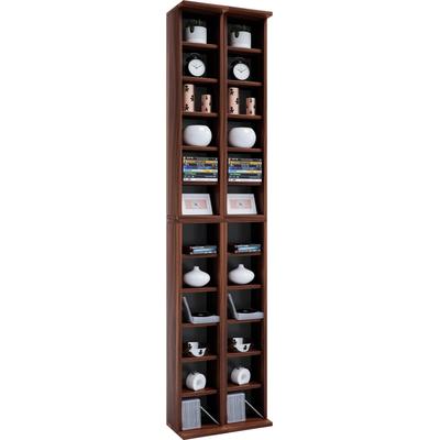 Media-Regal VCM "Holz CD DVD Stand Regal Schrank Ständer Almera", braun (kern, nussbaum), B:42cm T:20cm, Regale