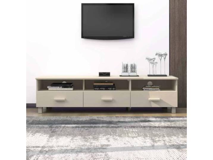 HEFZGDB TV-Schrank HAMAR Honigbraun 158x40x40 cm Massivholz Kiefer mit 3 Schubladen und 3 Fächern für Multimedia Geräte und Stauraum, Dekorativ und Praktisch mit Kabelmanagement