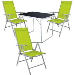 Mojawo 4-tlg Camping Set Gartenmöbel Campingtisch 3 Campingstuhl Klappstuhl
