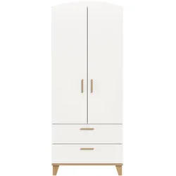 Drehtürenkleiderschrank Kleiderschrank in Weiß 81 cm breit
