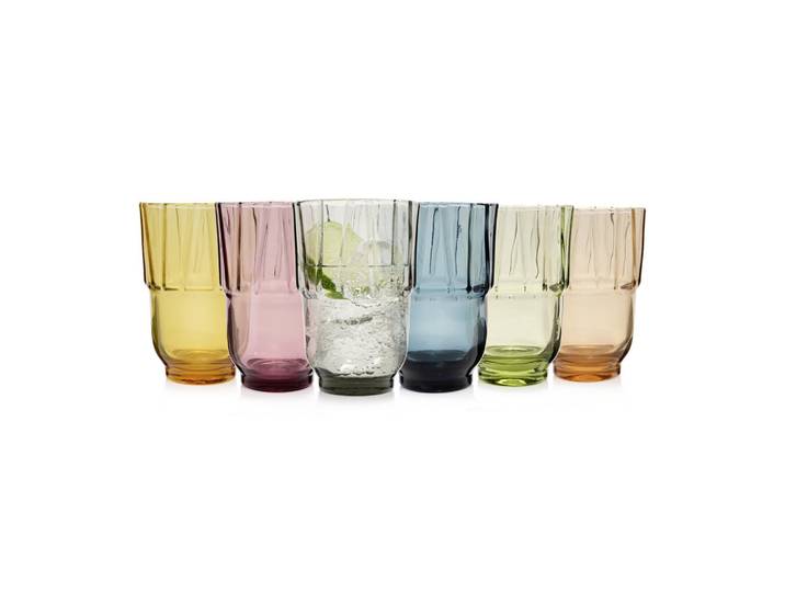 Sänger Trinkgläser SET Casablanca (hoch) - 6 teilig, Mehrfarbig, Glas, kratzfest, Gläser, Gläsersets