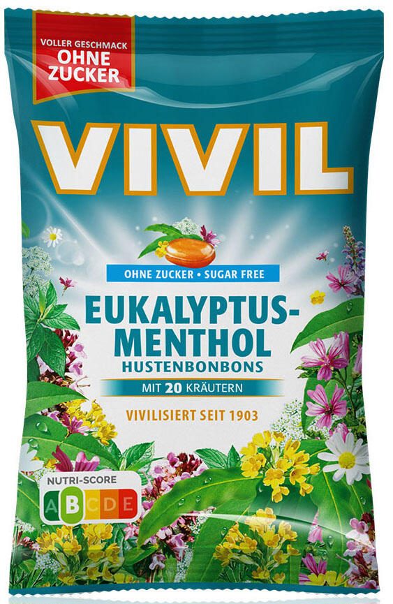 VIVIL® Eukalyptus-Menthol ohne Zucker Bonbons 2368