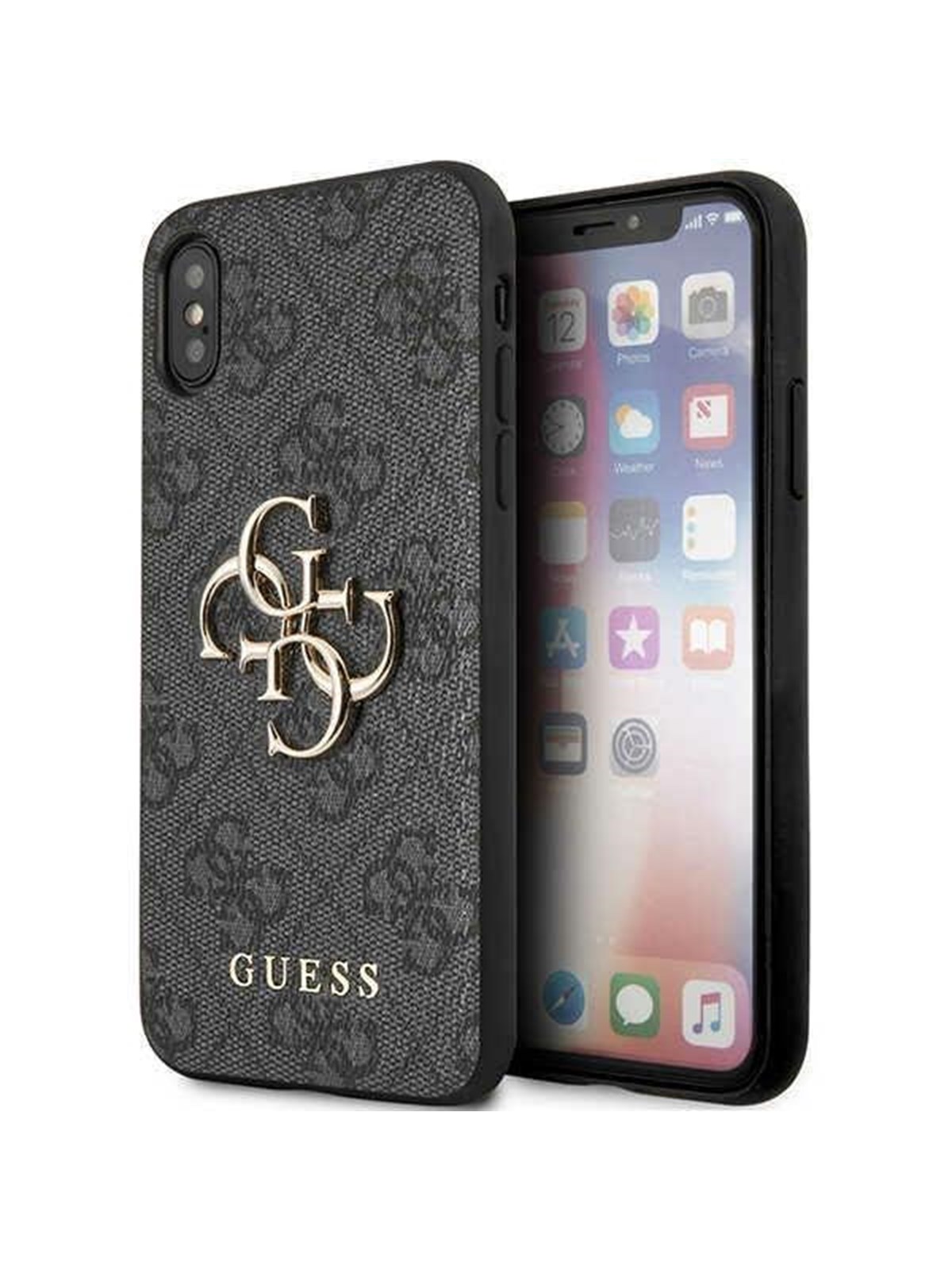 GUESS 4G Big Metal Logo iPhone X/XS Case - Gray