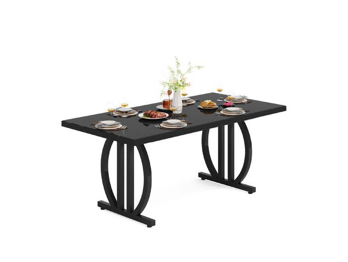 Tribesigns Esstisch 160x80 cm Esszimmertisch mit schwerem Metallrahmen für 4-6 Personen