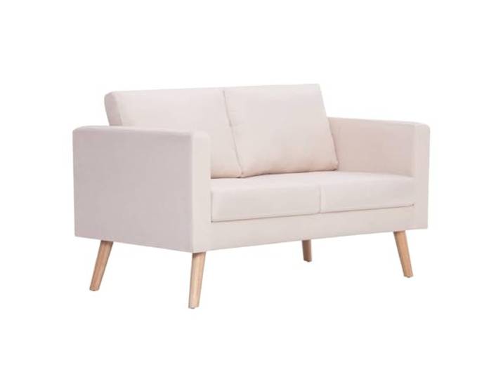 vidaXL 2-Sitzer-Sofa Stoff Cremeweiß