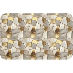 WC-VORLEGER Mosaik - Marmor - Gold Toilettenteppich 80x50 cm