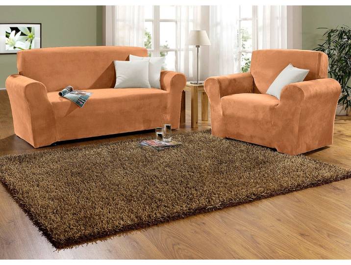 Stretchbezüge mit Fleckschutz, Terra, Größe 105 (TV-Sessel-Bezug)