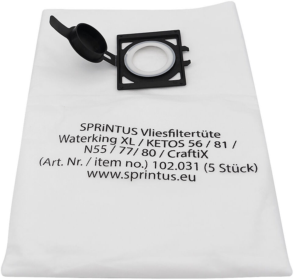 Vliesfiltertüten, VE 5 Stk, für Sauger Waterking XL, Ketos 56, 81 und CraftiX, lang haltbar Sprintus