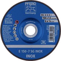 PFERD TOOLS 62222730 E 150-7 SG INOX Schruppscheibe gekröpft Durchmesser 150 mm Bohrungs-Ø 22.23 mm Edelstahl 10 St.