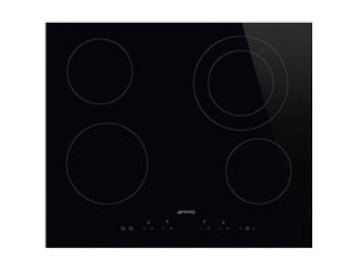 Plaque vitrocéramique noire - Smeg - Commande tactile - 4 zones vitrocéramiques Hi-Light - Double zone