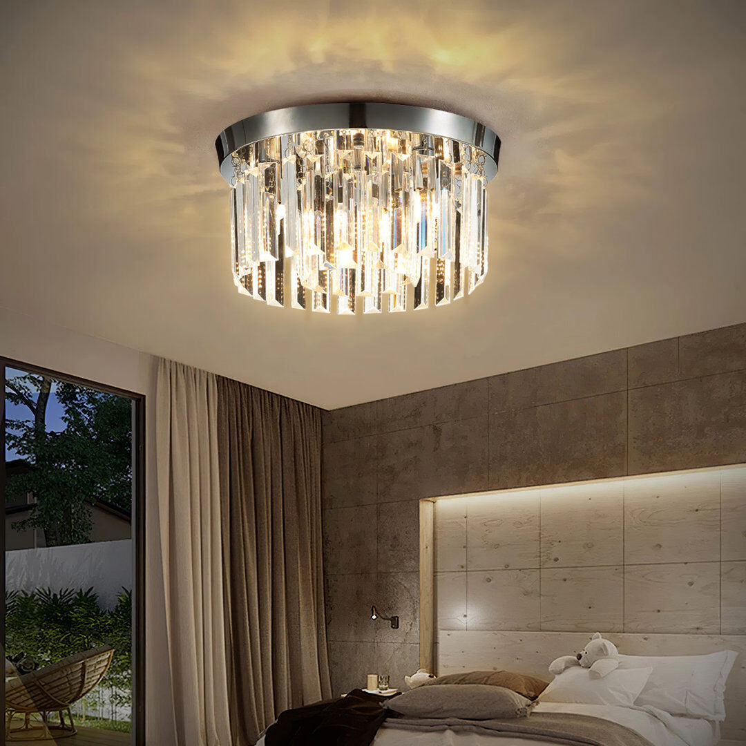 Fairmont Park Crystal Flush mount Ceiling Light Chrome 14cm H X 30cm W X 30cm D